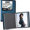 Dunwell Photo Album 8x10 (Blue) with Black Mounting Paper, 8 x 10 Photo & Art Portfolio Presentation Book, 24 Clear Sleeves, Each Shows 48 Pages, Professional Photography Book for Pictures, Artwork