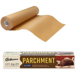 Unbleached Parchment Paper Roll for Baking, 13 in x 242 Ft, 249 Sq.Ft, Baklicious Nonstick Baking Parchment Paper for Baking, Cookies, Bread, Oven, Air Fryer, Steamer, Baking paper