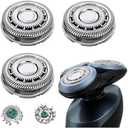 Gleway SH60 Replacement Head Blades Series 6000 Compatible with Philips 6000 Series Electric Shaver Razors Replacement Blades for Series 6000 Shaver Cleaning Brush for S6880/81 S6810/82 S6850/85