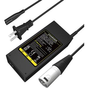 Futurebatt Electric Bike Battery Charger Output 42v 2a with 3-Pin XLR Connector Male for 36V Ebike Battery Adapter Power Cord