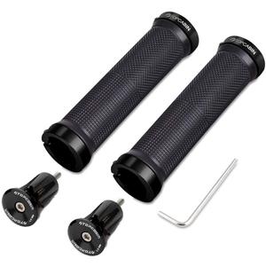Double Lock Bicycle Handlebar Grips - Rubber Comfortable BMX Mountain Bike Grips