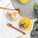 TOSSOW Square Glass Mixing Bowl Set of 2, Serving Bowls All Purpose Transparent Salad Bowls, for Fruit, Snacks, Sauces, Popcorn and More