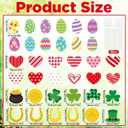 Kathfly 36 Pcs Valentine's Day Tree Decorations Large St Patrick's Day Easter Tree Picks Ornament Heart Colorful Eggs Shamrock Gold Coins Horseshoe Ornaments for Home Spring Party Decor