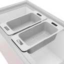 Yatmung Deep Freezer Storage Bins Expandable - Freezer Baskets for Chest Freezer Adjustable - Freezer Organizer Bins with Handle - Freezer Organization Accessories for Kitchen -White, 2-PACK