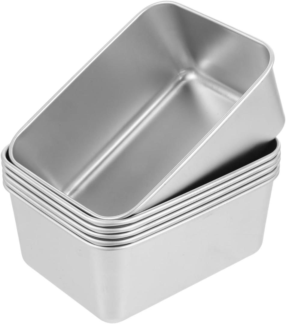 6pcs Square Tube Pans Stainless Steel Old Country Kitchenware Non-stick Baking Pans Vegetable Steamer