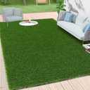 Bsmathom Artificial Grass Rug Indoor Outdoor Rug, 5x8Ft Fake Grass Rug Synthetic Grass Mat Dog Grass Mat with Drainage Holes Fake Grass Rug for Pet, Garden Lawn Landscape, 5x8Ft