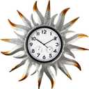 25-Inch Silver Sun Outdoor Clock with Thermometer, 10-Inch Dial