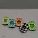 6Pcs Flat Hair Clips for Women,Colorful Checkered Flat Top Round Clip for Thick or Thin Hair,Picura Large Hair Claw Clips Strong Hold No Slip Hair Barrettes (Rainbow Style)