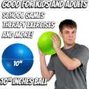 10 Inch Kickball Playground Balls - (Pack of 6) Inflatable Rubber Indoor Outdoor Bouncy Balls for Adults & Kids - Dodgeballs, Kickballs, Four Square and Handballs for School, Gym, with Hand Pump