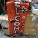 Tegeme Movie Night Porch Sign Banner Movie Theme Party Decorations Theater Welcome Now Showing Lights Camera Action Hanging Porch Sign for Home Film Backdrop Party Supplies (Delicate, Red and Black)