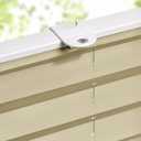 LazBlinds Tool-Free Cordless Pleated Shades with Suction Cups Light Filtering Top Down Bottom Up Pleated Blinds for Window Size 31" W x 64" H, Brown