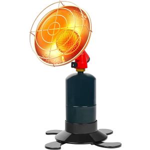 Portable Propane Heater Camping 6500 BTU Small Propane Heater with Electric Igniter, Control Valve, Folding Out Legs Base, Golf Cart, Tent Cordless(Fuel Not Included)