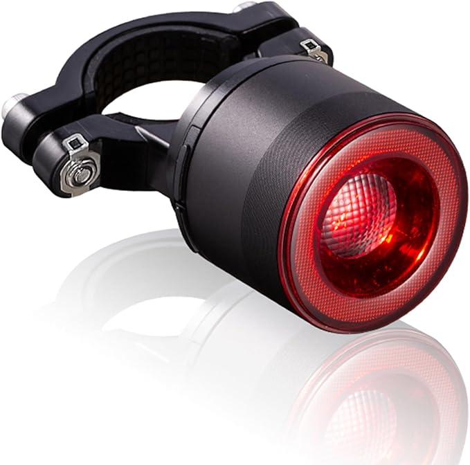 Smart AutoSensing Bike Brake Tail Light 300 Lumens High Brightness, 8Level Adjustable, 800m Visibility, IP66 Waterproof, Aluminum Alloy, 220° Wide Angle, Vibration WakeUp, PowerOff Memory [Black]