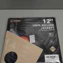 20PCS 12 Inch Brown Vinyl Record Jackets, Thick Cardboard Sleeves with Center Hole, Blank LP Album Covers for 33 RPM Storage & Organization, 350gsm LP Jackets for Record Storage