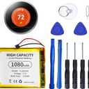 TL284443 Battery 1080mAh High-Capacity Battery Replacement for Nest Learning Thermostat 2nd & 3rd Gen,Compatible with T3007ES, T3008US, T4000ES, A0013 Models with Repair Tools