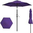 AreShark 7.5FT Patio Umbrella Table Market Umbrella w/Tilt and Crank Heavy-Duty Round Outdoor Umbrellas for Garden, Deck, Backyard, Pool and Beach, Dark Purple