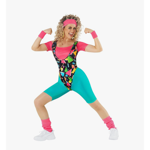 Morph 80s Workout Outfit for Women 90s Retro Workout Outfits 80 s Aerobics Outfit Halloween Costume for Womens, Size XXXL
