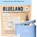 BLUELAND 100% Plastic-Free Dishwasher Detergent Tablets, Starter Set, 60 Count with tin, Free & Clear, Eco-Friendly Dishwashing Pods, Natural, USDA Certified biobased