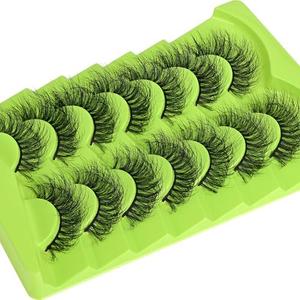 Mink Lashes Wispy False Eyelashes 3D Volume Strip Lashes 16mm Cat Eye Faux Mink Lashes 7 Pairs Fake Eyelash Multipack, by Kmilro