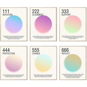 HoozGee Danish Pastel Aura Angel Numbers Poster for Room Aesthetic Minimalist Inspirational Quotes Canvas Wall Art Prints Bedroom Aesthetic Wall Decor (11"x14" UNFRAMED, Style D)