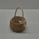 Vctitil Wicker Rattan Flower Basket, Wedding Flower Girl Basket Hand Woven Flower Basket Decoration, Candy Storage Basket Home Decoration(S, White)