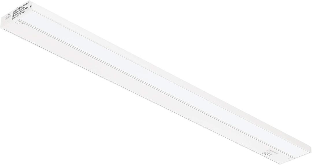 GETINLIGHT 32-inch 3 Color Levels LED Under Cabinet Lighting, Hardwired or Plugged-in, Selectable White 2700K/3000K/4000K, Dimmable, White Finished, IN-0210-4
