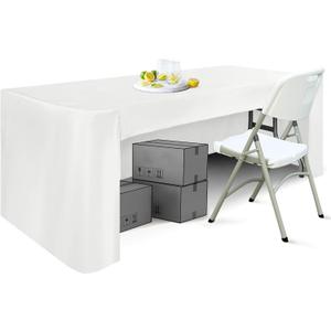 ABCCANOPY 6 FT Rectangle Tablecloth Table Cover for Rectangular Tables Washable Polyester Banquet Buffet Parties Holiday Dinner Wedding Meeting (72" x 30" (Rectangular), Pear White)