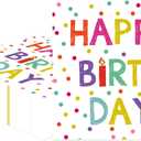 50 Pieces Birthday Napkins Disposable Birthday Party Napkins 13 x 13 Inches, Paper Cocktail Napkins Decorations for Baby Shower Party, Pack Of 4