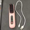 Go Brush Pro 2026, Portable Straightener Brushs for Travel, with LCD Temperature Display, Fast Heating Cordless Mini Hair Brushs (Pink)