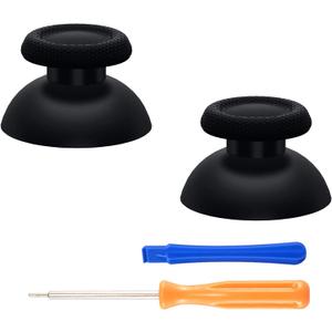 eXtremeRate Black Replacement Thumbsticks for PS5 Controller, Custom Analog Stick Joystick Compatible with PS5, for PS4 All Model Controller - Controller NOT Included