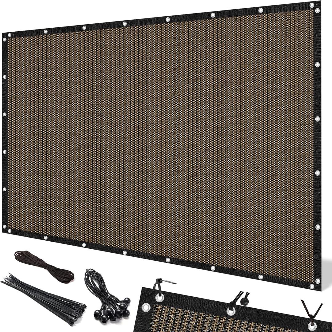 Artpuch Pergola Shade Cover with Grommets 8x10 FT 90% UV Block Outdoor Sun Shade Cloth Privacy Screen for Patio, Mocha