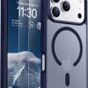 SPIDERCASE Designed for iPhone 17 Pro Case, Magnetic Translucent [2 Tempered Glass Screen Protector] [Camera Protection] Anti-Fingerprint Anti-Scratch for iPhone 17 Pro 6.3”, Blue