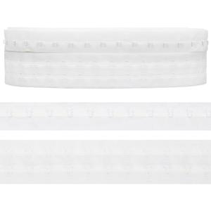 BENECREAT 10 Yards Pair Two Row Hook and Eye Tape Trim, 1.6inch Wide White Stainless Steel Hook Tape Edge Ribbon for Bridal Costumes Corset Bra Sewing Craft