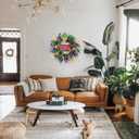 TEMPUS 20 inch Mardi Gras Purple and Green Glitter Wreath for Carnival Front Door and Party Decorations, Mardi Gras Party Home Decor Wreath with Mardi Gras Sign, Indoor and Outdoor Glitter Party Wreat