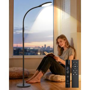 Light Therapy Lamp 11000 Lux, Full Spectrum LED UV-Free Sunlight Lamp with 10 Adjustable Brightness & 5 Color Temperatures, 3 in 1 Light Therapy Floor Lamp for Home Office, Black