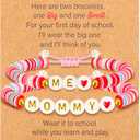2 x Back to School Supplies, First Day of Kindergarten Bracelet, Back to School Bracelet Mommy and Me, Prek Matching Wish Bracelets Set, Adjustable Bracelet for Boys Girls Gifts Stuff Bulk