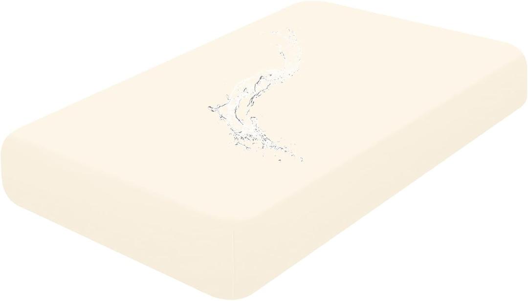 Smiry Waterproof Couch Cushion Covers, Stretch Washable Sofa Cushion Cover, Soft Sofa Slipcover Elastic Non-Slip Furniture Protector for Pets, Kid (Medium, Beige)