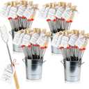 96 Sets S'mores Sticks Kit Extendable Roasting Cotton Candy Stick for Fire Pit Camp Bachelorette Decorations One Happy Camper Birthday Party Favor for Wedding Camping Campfire Bonfire Supplies