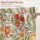 DriftAway Orange Harvest Linen Valances for Windows Light Filtering Floral Kitchen Valance Autumn Fall Printed Vintage Privacy Topper 3 inch Rod Pocket 52 Inch by 18 Inch Orange Coral Gold