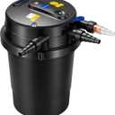 VIVOHOME 2640GPH Auto-Cleaning Pressurized Bio Pond Filter with 18W Light, Timer, Multi-Size Adapters for Koi Ponds up to 1585 Gallons or Ornamental Ponds up to 3170 Gallons