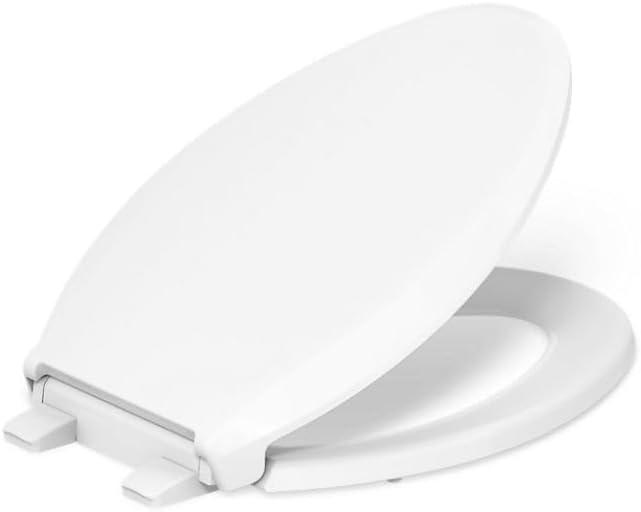 4636-RL-0 Cachet ReadyLatch Elongated Toilet Seat Slow Close, Soft Close Toilet Seat Quiet Lid, Contoured Grip-Tight Bumpers Installation Hardware, Apartment Essentials, White
