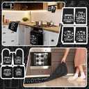 Fourluoo 10 Pcs Farmhouse Kitchen Decor and Accessories Set 4 Kitchen Towels 2 Pot Holders 2 Oven Mitts 2 Rugs for Cooking Baking Mom Housewarming Gifts(Black,Classic Style)