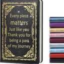 LBWCER Thank You Gifts,Notebooks for Work,200 Pages, A5 Hardcover Leather Journals for Writing,School,Travel,Business,Work,Home (Every piece Black)