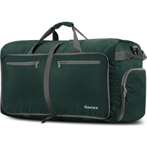 Gonex Large Foldable Travel Duffle Bag with Shoes Compartment, Packable Lightweight Water Repellent Duffel Bag for Camping Gym Weekender Bag