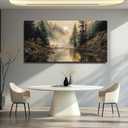 WLWBINTING Canvas Wall Art For Living Room Large Farmhouse Wall Decor Rustic Pictures For Bedroom Vintage Landscape Wall Decorations Canvas Prints Forest Paintings Artwork Room Office Wall Decor