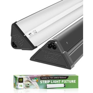 LUCKY HERP T5 Reptile Light Fixture Combo Kit 24W (New Upgrade), UVB Reptile Light Fixture with Desert UVB 10.0 22" Fluorescent Tube, UVA UVB Reptile Light for Lizard, Bearded Dragon, Tortoise