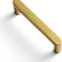 Goo-Ki 6 Pack Pure Brass Made Luxurious Cabinet Pulls,Matte,3 Inches Center to Center,Brushed Brass