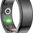 Smart Ring, IP68 Smart Ring for Women Men w/Sleep Heart Rate Blood Pressure Oxygen Monitor Bluetooth Health Ring for Smartphone, 5-6 Days Battery Life, Black #10