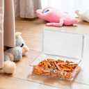 ZEXALOR Clear Plastic Storage Bin with Lid, Organizer for Pantry, Office, Bathroom, Kitchen, Snack, Tea Bag, Coffee Container (Small)