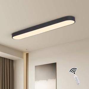 72W Dimmable LED Ceiling Light, 31.4" Modern Ceiling Lamp, Black Metal Linear Ceiling Chandelier Lighting Fixture for Living Room Bedroom Dining Room Office Hallway Aisle
